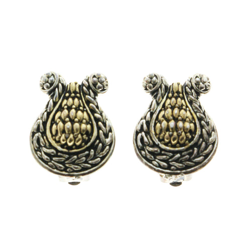 Mi Amore Harp Clip-On-Earrings Silver-Tone/Gold-Tone #LQC0802