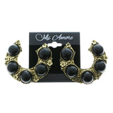Mi Amore Clip-On-Earrings Gold-Tone/Black #LQC0807