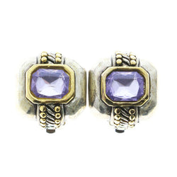 Mi Amore Clip-On-Earrings Silver-Tone/Purple #LQC0810