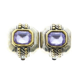 Mi Amore Clip-On-Earrings Silver-Tone/Purple #LQC0810