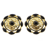 Mi Amore Clip-On-Earrings Gold-Tone/Black #LQC0820