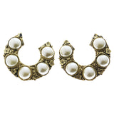 Mi Amore Clip-On-Earrings Gold-Tone/White #LQC0823