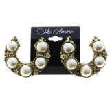Mi Amore Clip-On-Earrings Gold-Tone/White #LQC0823