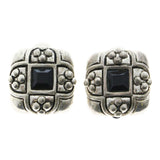 Mi Amore Clip-On-Earrings Silver-Tone/Black #LQC0828