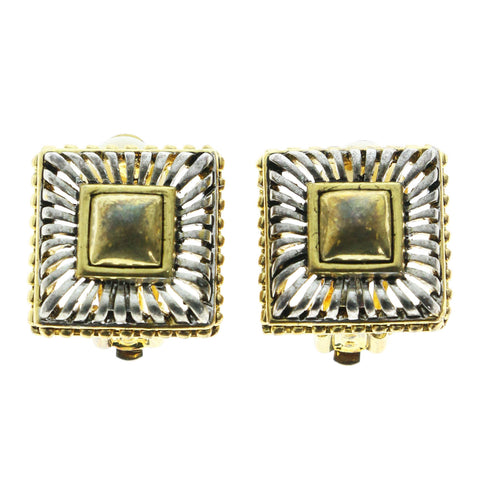 Mi Amore Clip-On-Earrings Silver-Tone/Gold-Tone #LQC0839