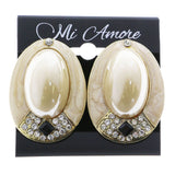 Mi Amore Crystal Accents Clip-On-Earrings Gold-Tone #LQC0842