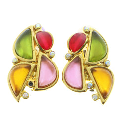 Mi Amore Clip-On-Earrings Gold-Tone/Multicolor #LQC0849