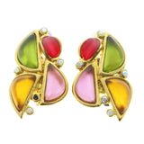 Mi Amore Clip-On-Earrings Gold-Tone/Multicolor #LQC0849