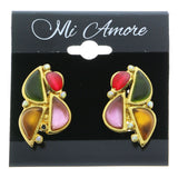 Mi Amore Clip-On-Earrings Gold-Tone/Multicolor #LQC0849