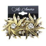 Mi Amore Crystal Accents Sun Clip-On-Earrings Gold-Tone #LQC0871