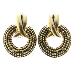 Mi Amore Clip-On-Earrings Gold-Tone/Black #LQC0878