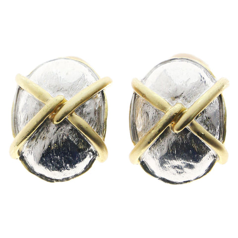 Mi Amore Clip-On-Earrings Silver-Tone/Gold-Tone #LQC0887