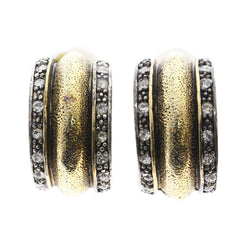 Mi Amore Crystal Accents Clip-On-Earrings Silver-Tone/Gold-Tone #LQC0888