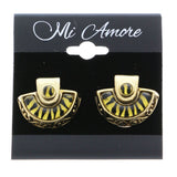 Mi Amore Tiger Stripes Clip-On-Earrings Gold-Tone/Black #LQC0897