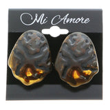 Mi Amore Clip-On-Earrings Gold-Tone/Orange #LQC0898