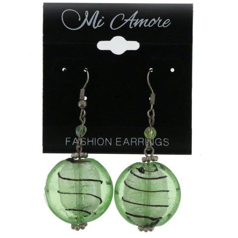 Mi Amore Drop-Dangle-Earrings Silver-Tone/Green