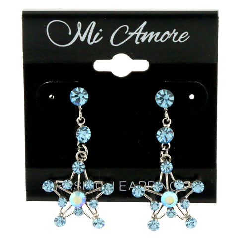 Mi Amore Drop-Dangle-Earrings Silver-Tone/Blue