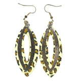 Plastic Dangle-Earrings With Crystal Accents Gold-Tone & Brown