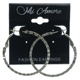 Metal Hoop-Earrings Silver-Tone