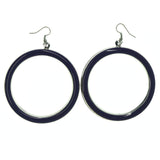 Colored Metal Dangle-Earrings Purple & Silver-Tone