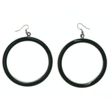 Metal Dangle-Earrings Silver-Tone