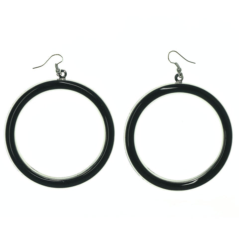 Metal Dangle-Earrings Silver-Tone