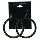 Metal Dangle-Earrings Silver-Tone