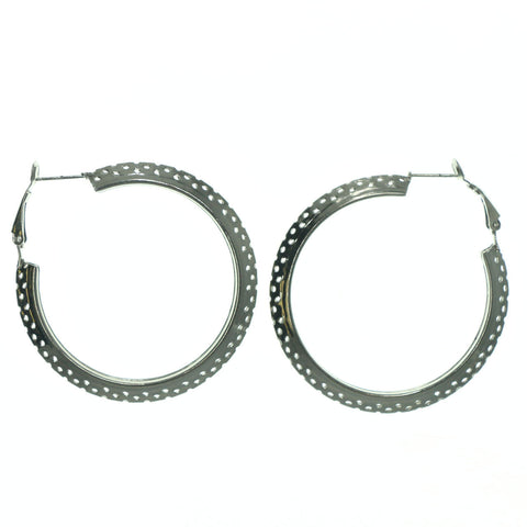 Metal Hoop-Earrings Silver-Tone