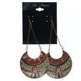 Gold-Tone & Multi Colored Metal Dangle-Earrings