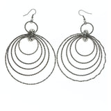 Silver-Tone Metal Dangle-Earrings
