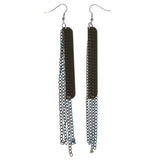Green & Multi Colored Metal Drop-Dangle-Earrings