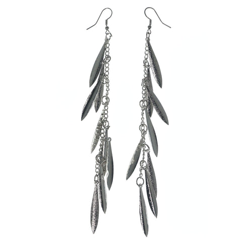 Silver-Tone Metal Drop-Dangle-Earrings