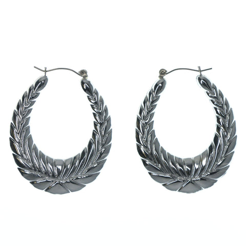 Silver-Tone Metal Hoop-Earrings