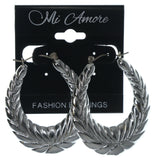Silver-Tone Metal Hoop-Earrings