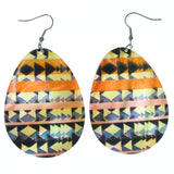 Silver-Tone & Multi Colored Plastic Dangle-Earrings