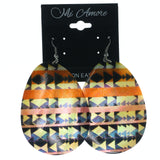 Silver-Tone & Multi Colored Plastic Dangle-Earrings