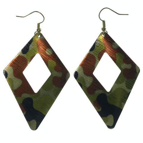 Yellow & Multi Colored Metal Dangle-Earrings
