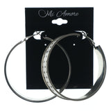 Black & White Colored Metal Hoop-Earrings