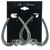 Silver-Tone Metal Hoop-Earrings