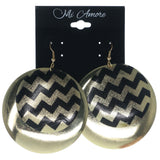 Metal Dangle-Earrings Gold-Tone & Black