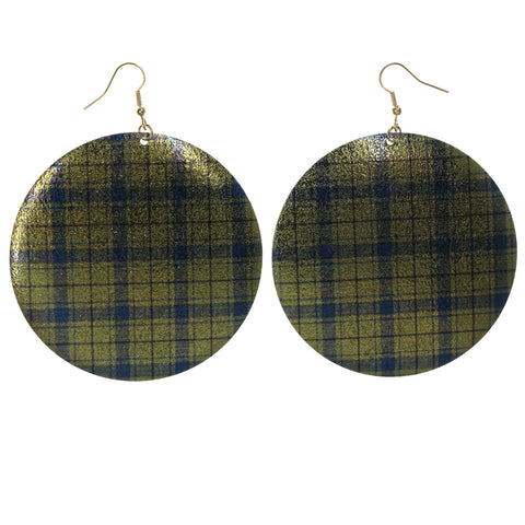 Gold-Tone & Blue Colored Metal Dangle-Earrings