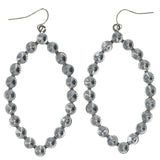 Silver-Tone Metal Dangle-Earrings With Crystal Accents