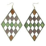 Gold-Tone & Multi Colored Metal Dangle-Earrings