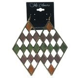 Gold-Tone & Multi Colored Metal Dangle-Earrings