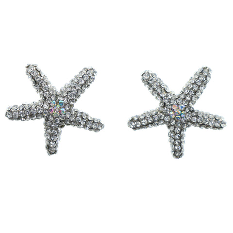 Starfish Star Stud-Earrings Silver-Tone