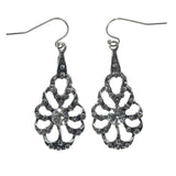 Flower Dangle-Earrings Silver-Tone