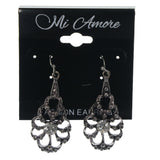 Flower Dangle-Earrings Silver-Tone
