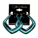 Blue Metal Hoop-Earrings #LQE1607