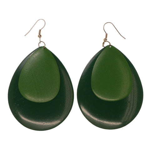 Green Metal Dangle-Earrings #LQE1609