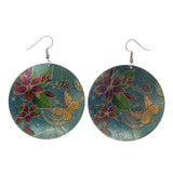 Colorful  Butterfly Flower Dangle-Earrings #LQE1631